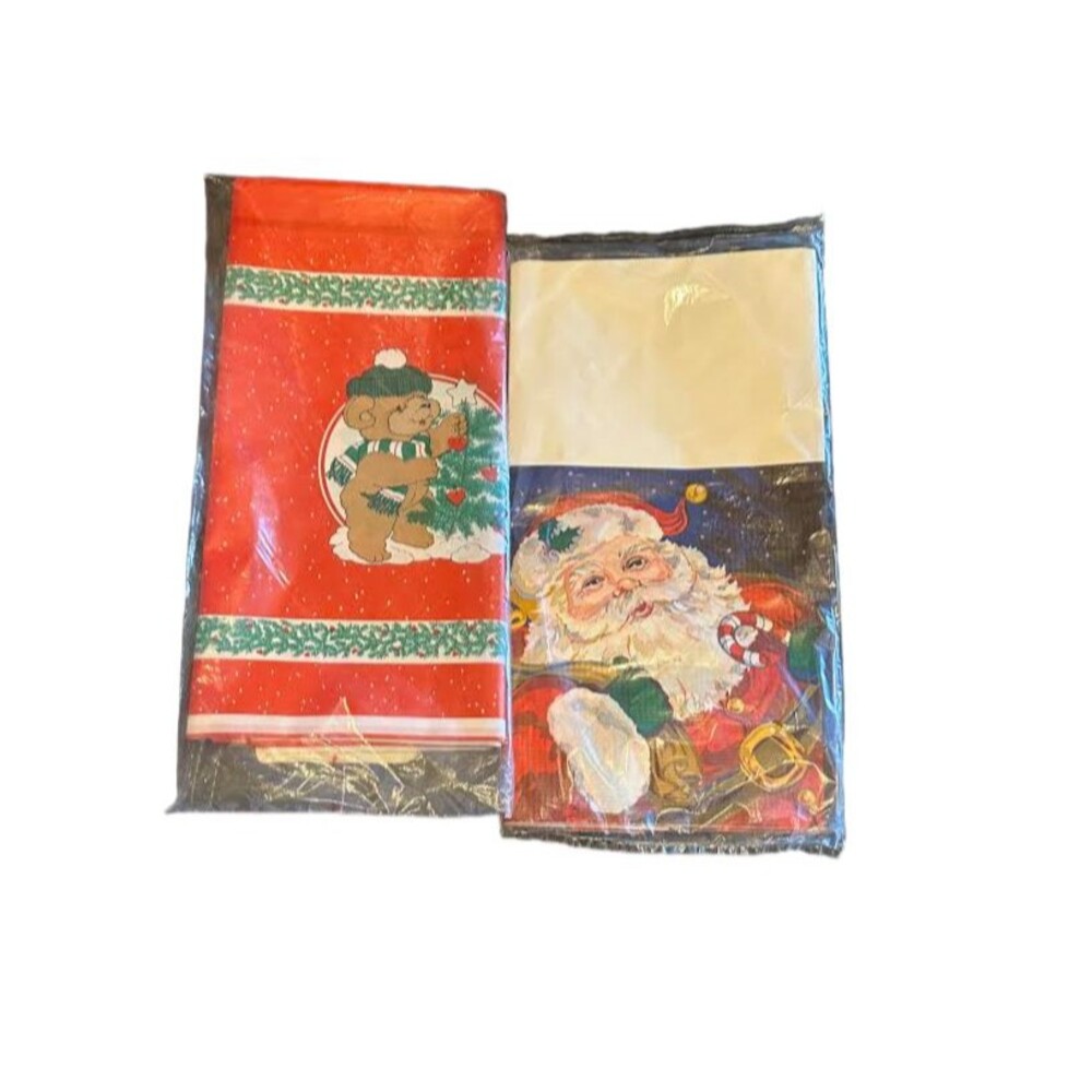 2 Vintage Christmas Tablecloths - Trend Setters & American Greetings